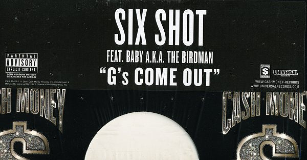 Six Shot* Feat. Baby (2) A.K.A. The Birdman* : G's Come Out (12")