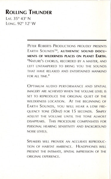 Gordon Hempton : Rolling Thunder (Cass, Album)