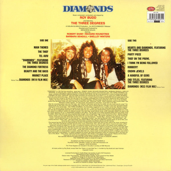 Roy Budd : Diamonds (Original Motion Picture Soundtrack) (LP, Album, RE, RM, Gat)