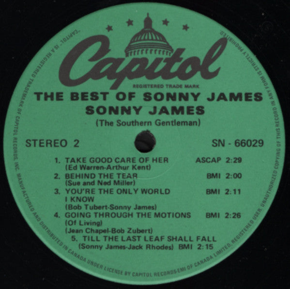 Sonny James : The Best Of Sonny James (LP, Comp, RE)