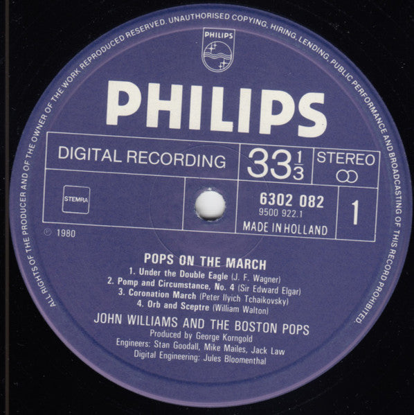 Boston Pops Orchestra Conducted By John Williams (4) : Pops On The March (LP, Album)