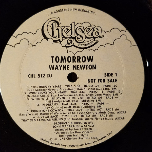 Wayne Newton : Tomorrow (LP, Album, Promo)