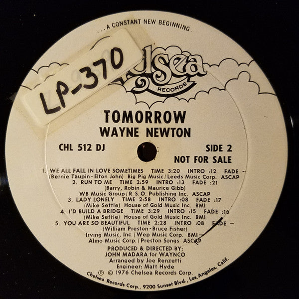 Wayne Newton : Tomorrow (LP, Album, Promo)