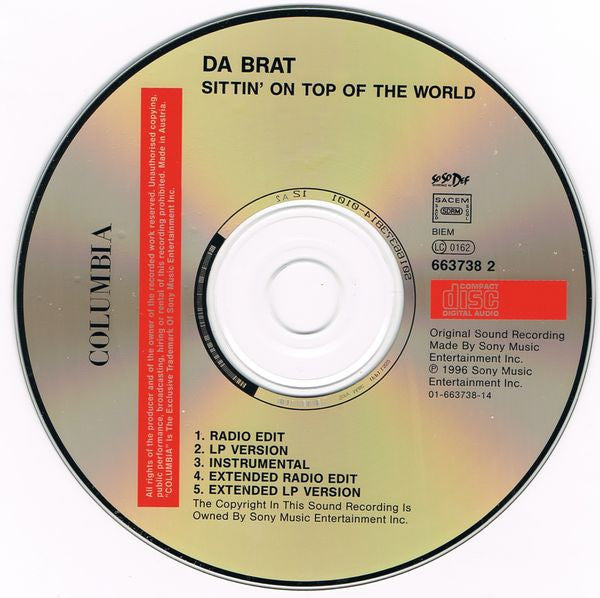 Da Brat : Sittin' On Top Of The World (CD, Maxi)