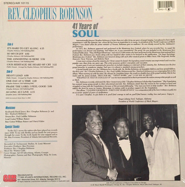 Rev. Cleophus Robinson* : 41 Years Of Soul (LP, Album)