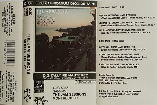Various : The Jam Sessions (Montreux '77) (Cass, RE, RM, Abr)