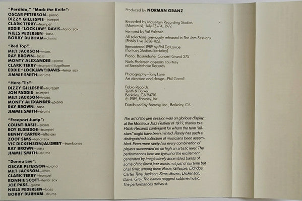 Various : The Jam Sessions (Montreux '77) (Cass, RE, RM, Abr)