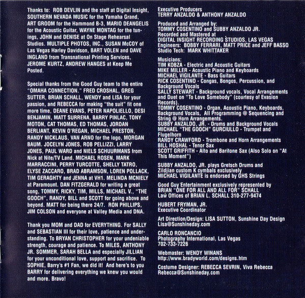 Barry Williams : The Return Of Johnny Bravo (CD, Album)