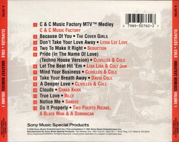 Clivillés & Cole : Greatest Remixes Vol. 1 (CD, Comp)