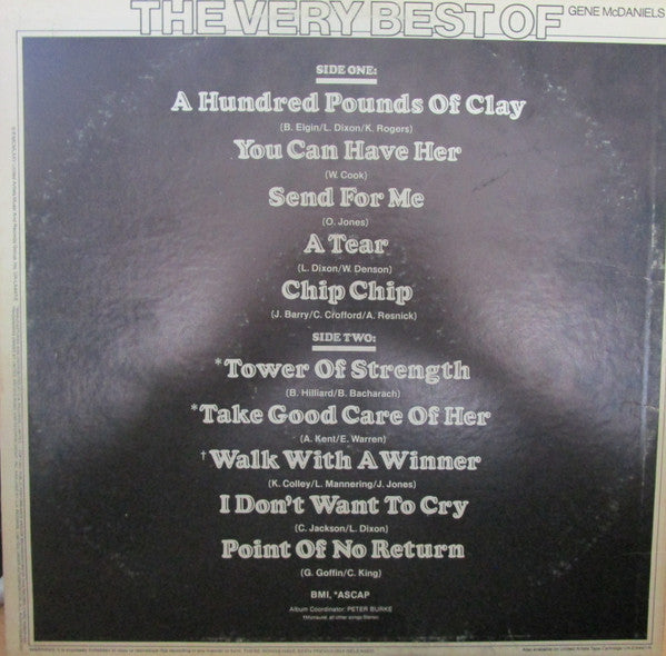 Gene McDaniels* : The Very Best Of Gene McDaniels (LP, Comp)