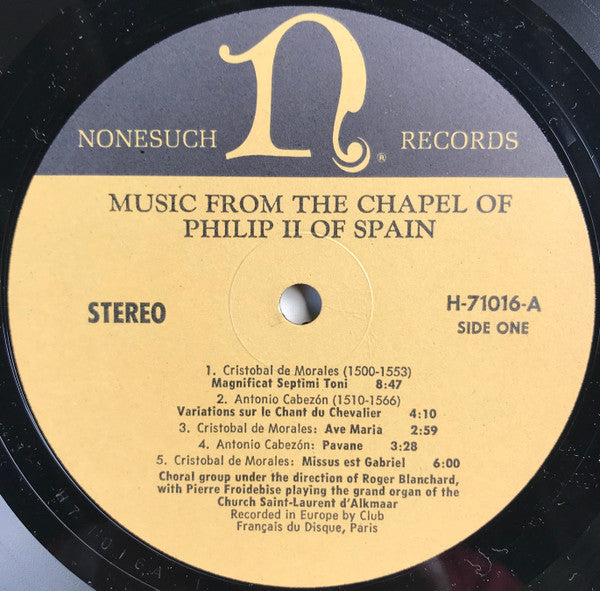 Various : Music From The Chapel Of Philip II Of Spain (LP, Album)