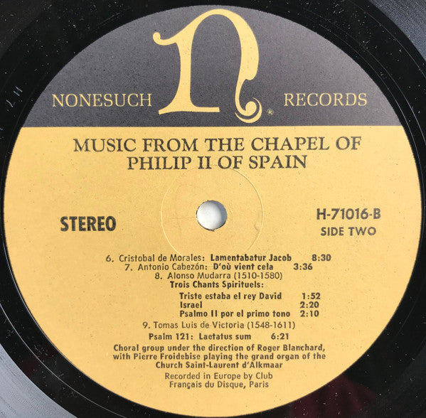 Various : Music From The Chapel Of Philip II Of Spain (LP, Album)