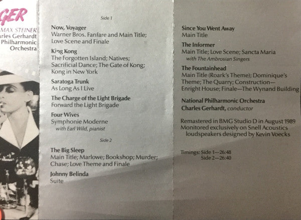 Charles Gerhardt, National Philharmonic Orchestra : Now, Voyager - The Classic Film Scores Of Max Steiner (Cass, RE, RM, DAA)