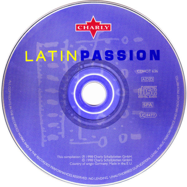 Various : Latin Passion (10 Steamy Tangos, Rancheras And Boleros) (CD, Comp)