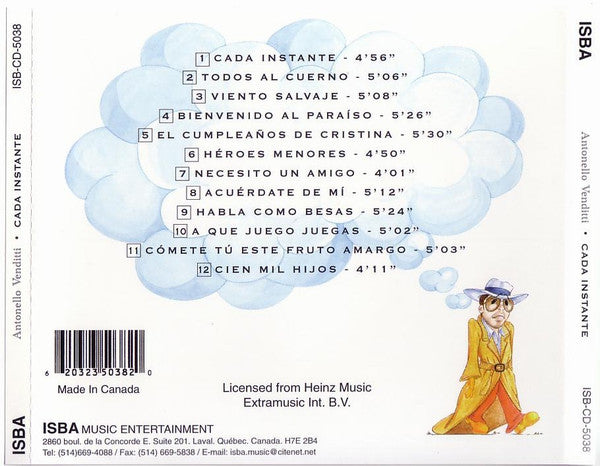 Antonello Venditti : Cada Instante (CD, Album)