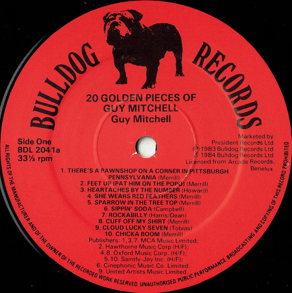 Guy Mitchell : 20 Golden Pieces Of Guy Mitchell (LP, Album)