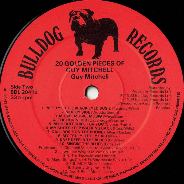 Guy Mitchell : 20 Golden Pieces Of Guy Mitchell (LP, Album)