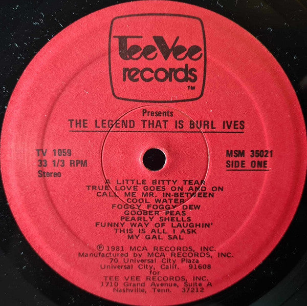 Burl Ives : The Legend That Is Burl Ives (LP, Album)