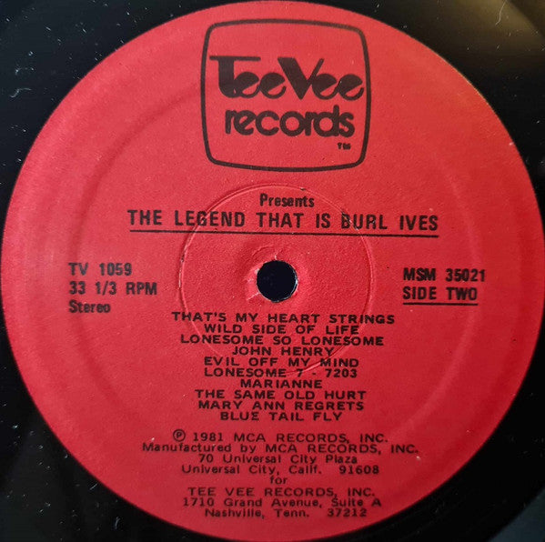 Burl Ives : The Legend That Is Burl Ives (LP, Album)