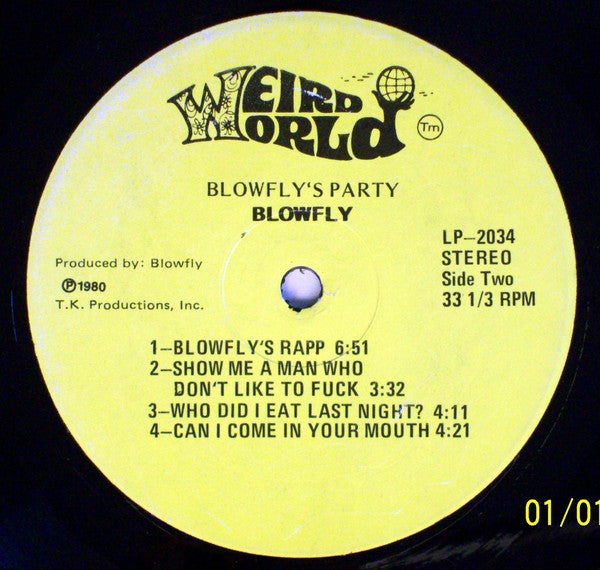 Blowfly : Blowfly's Party (LP, Album, Yel)