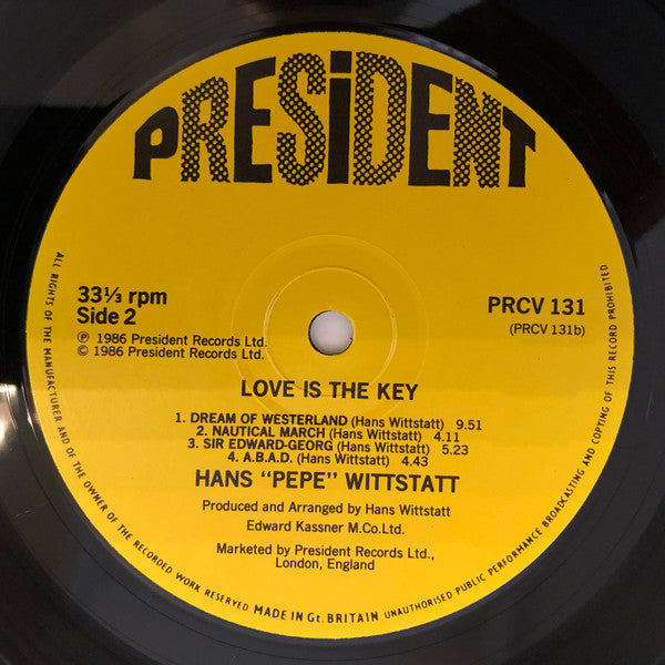 Hans "Pepe" Wittstatt* : Love Is The Key (LP, Album)