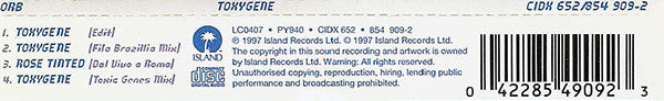 Orb* : Toxygene (CD, Single, CD2)