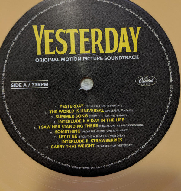 Various : Yesterday (Original Motion Picture Soundtrack) (2xLP, Yel)