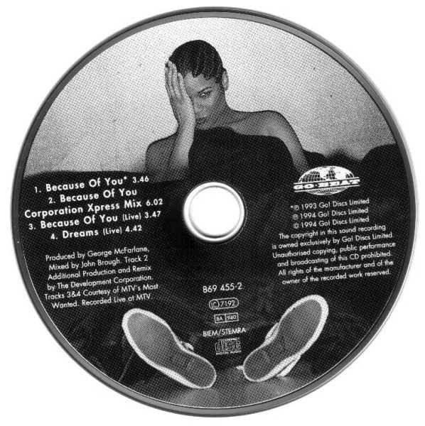 Gabrielle : Because Of You (CD, Single)