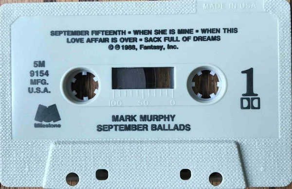Mark Murphy Featuring Larry Coryell And Art Farmer : September Ballads (Cass)