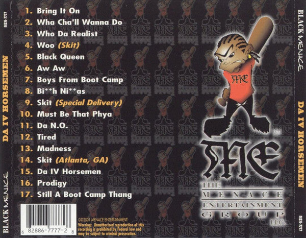 Black Menace : Presents: The IV Horsemen (CD, Album)