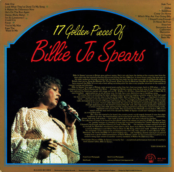 Billie Jo Spears : 17 Golden Pieces Of Billie Jo Spears (LP, Comp)