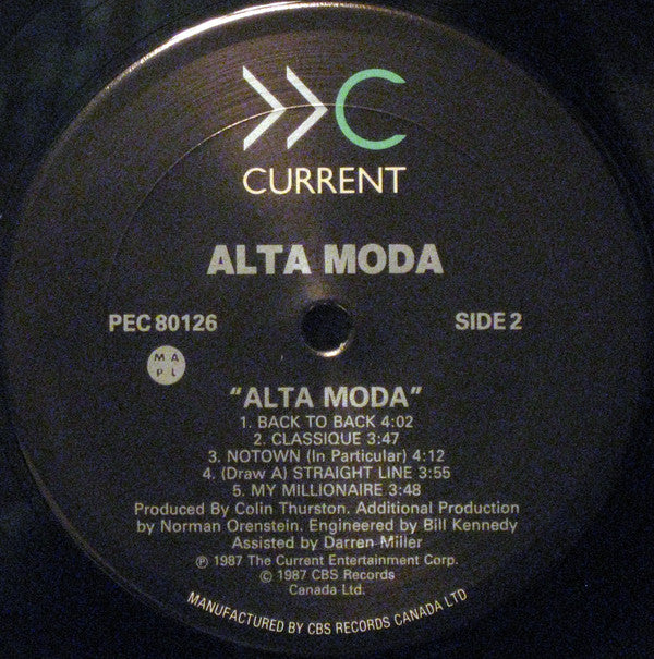 Alta Moda With Molly Johnson & Norman Orenstein : Alta Moda (LP, Album)
