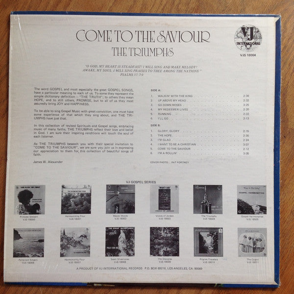 The Triumphs (8) : Come To The Savior (LP, Album)