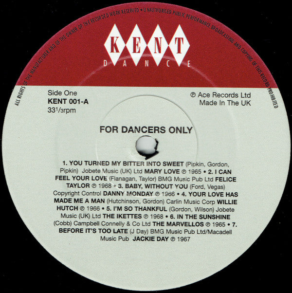 Various : For Dancers Only (LP, Comp, Mono, RE)
