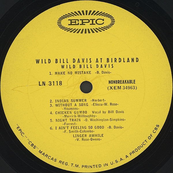 Wild Bill Davis : At Birdland (LP, Album, Mono, RP)