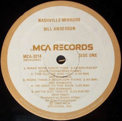 Bill Anderson (2) : Nashville Mirrors (LP, Album)