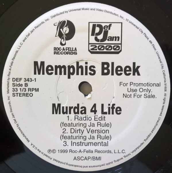 Memphis Bleek : Memphis Bleek Is... / Murda 4 Life (12", Promo)