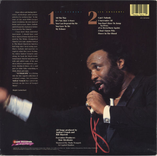 Andraé Crouch : Autograph (LP, Comp, EMW)