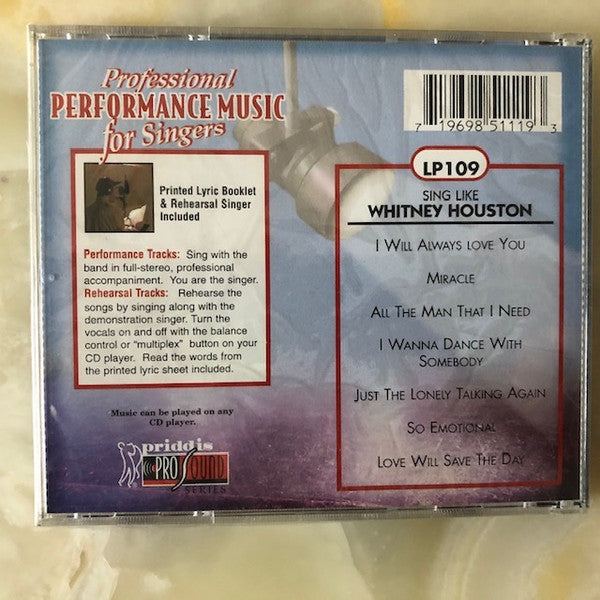 Sing Like Whitney Houston : Professional Performance Music For Singers (CD, Album)