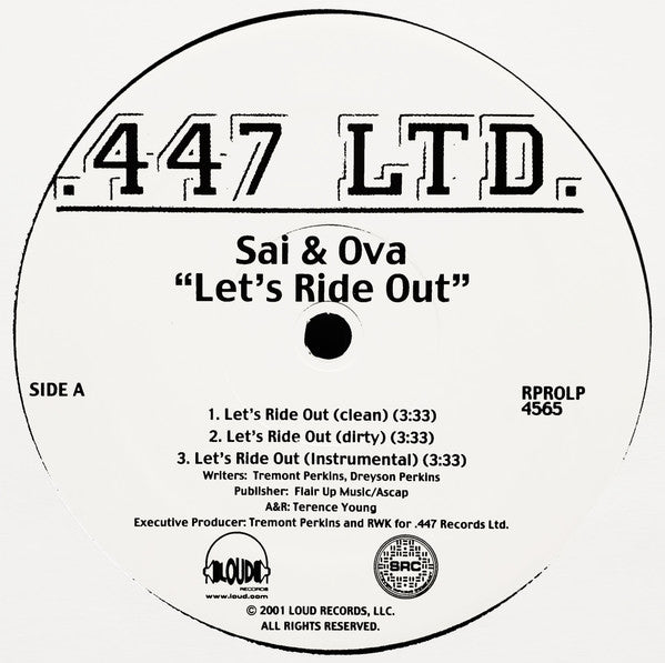 Sai & Ova : Let's Ride Out / T.O.S.S. (12", Single, Promo)