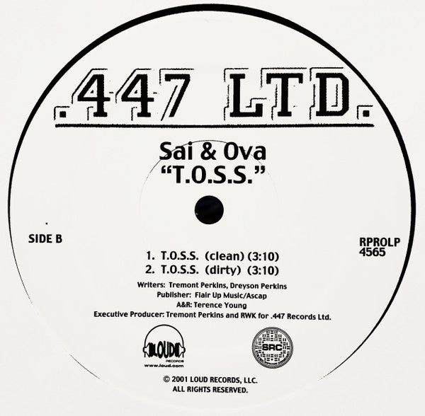 Sai & Ova : Let's Ride Out / T.O.S.S. (12", Single, Promo)