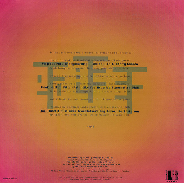 Freshly Wrapped Candies : I Like You (LP, Album)