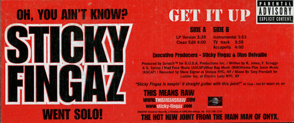 Sticky Fingaz : Get It Up (12")