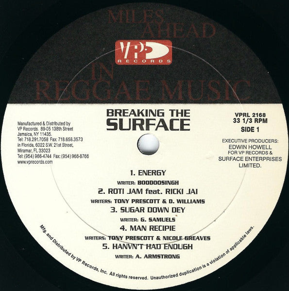 Surface (6) : Breaking The Surface (LP, Album)