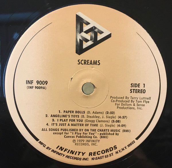 Screams : Screams (LP, Album, Pin)