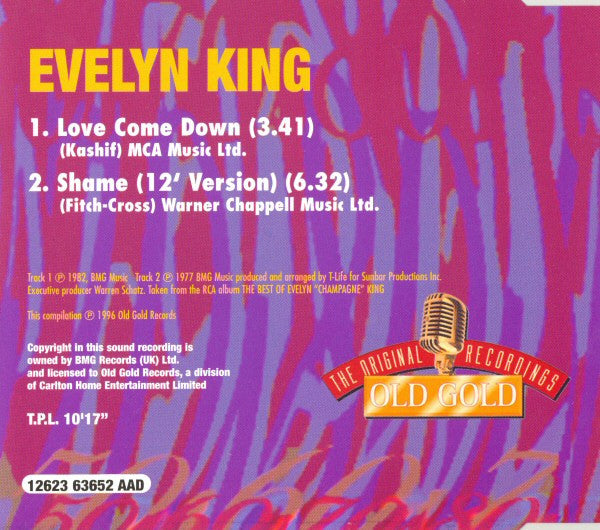 Evelyn King : Love Come Down / Shame (12' Version) (CD, Comp)