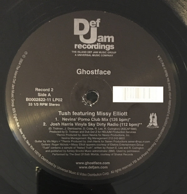 Ghostface* featuring Missy Elliott : Tush (2x12", Single)