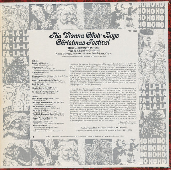 The Vienna Choir Boys* : Christmas Festival (LP, Album)