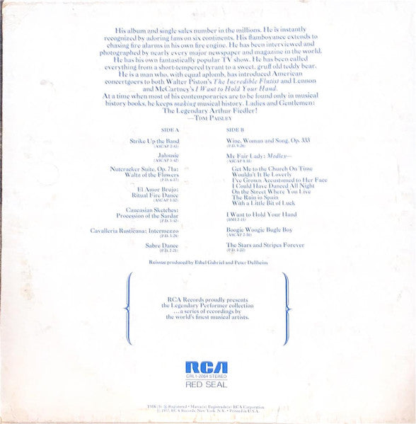 Arthur Fiedler : A Legendary Performer (LP, Comp, RM)