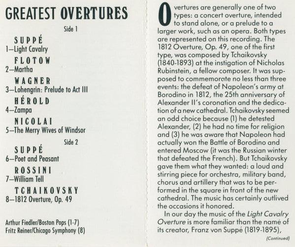 Various : Greatest Overtures (Cass, Comp)